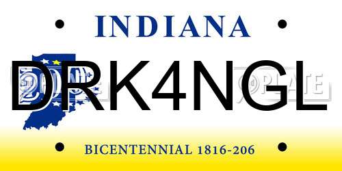 DRK4NGL Indiana License Plate