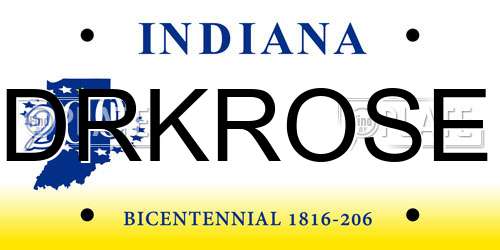 DRKROSE Indiana License Plate
