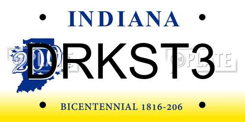 DRKST3 Indiana License Plate