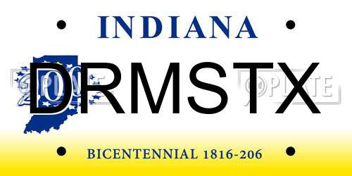DRMSTX Indiana License Plate