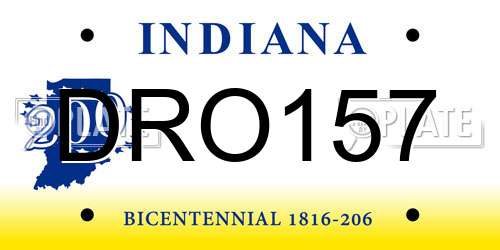 DRO157 Indiana License Plate