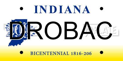 DROBAC Indiana License Plate