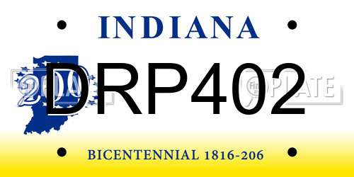 DRP402 Indiana License Plate