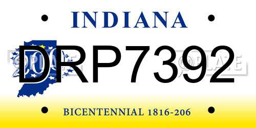 DRP7392 Indiana License Plate