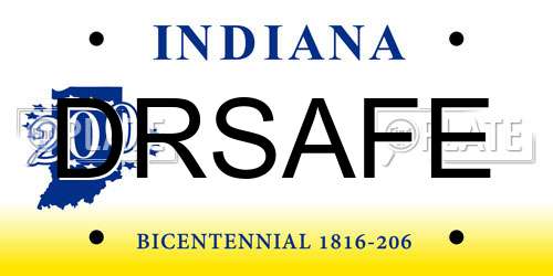DRSAFE Indiana License Plate