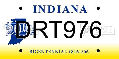 DRT976 Indiana License Plate