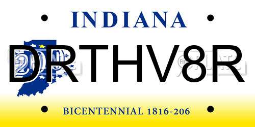 DRTHV8R Indiana License Plate