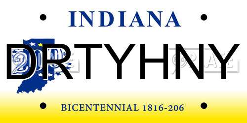 DRTYHNY Indiana License Plate