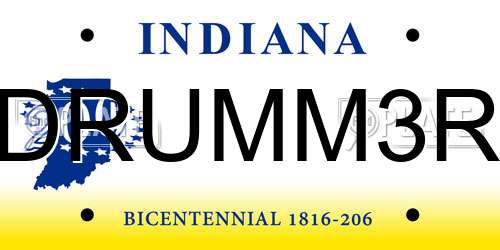 DRUMM3R Indiana License Plate