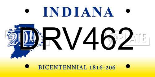 DRV462 Indiana License Plate