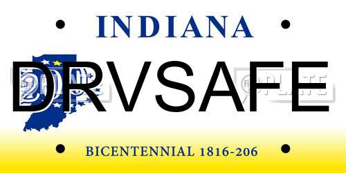 DRVSAFE Indiana License Plate