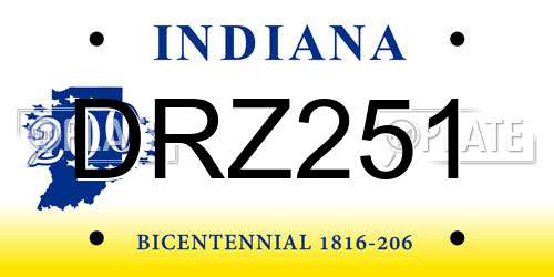 DRZ251 Indiana License Plate