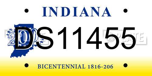 DS11455 Indiana License Plate