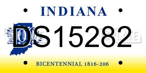 DS15282 Indiana License Plate