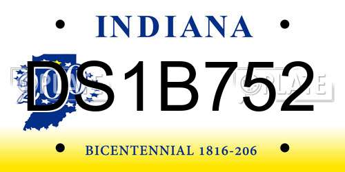 DS1B752 Indiana License Plate