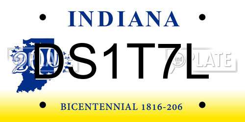 DS1T7L Indiana License Plate
