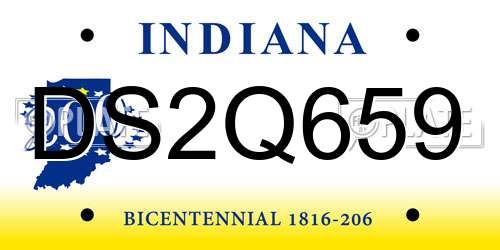 DS2Q659 Indiana License Plate