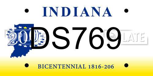 DS769 Indiana License Plate
