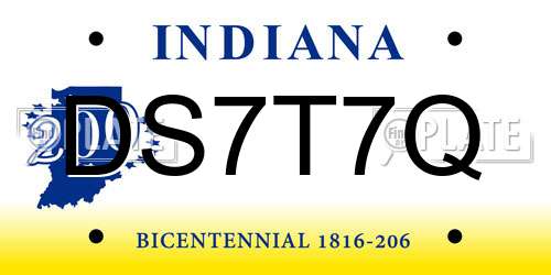 DS7T7Q Indiana License Plate
