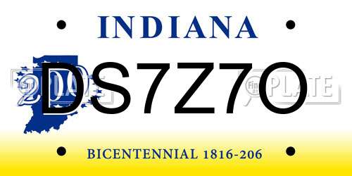 DS7Z7O Indiana License Plate