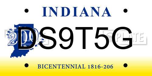 DS9T5G Indiana License Plate