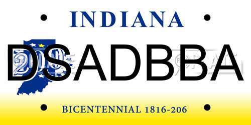 DSADBBA Indiana License Plate