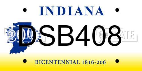 DSB408 Indiana License Plate