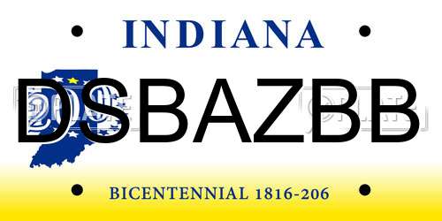 DSBAZBB Indiana License Plate