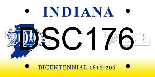 DSC176 Indiana License Plate