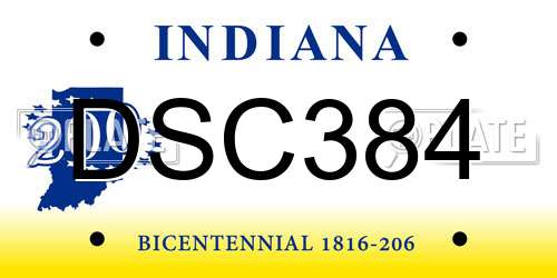 DSC384 Indiana License Plate