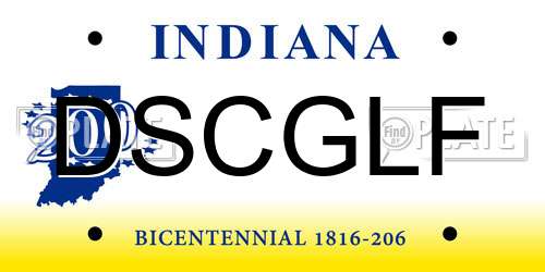 DSCGLF Indiana License Plate
