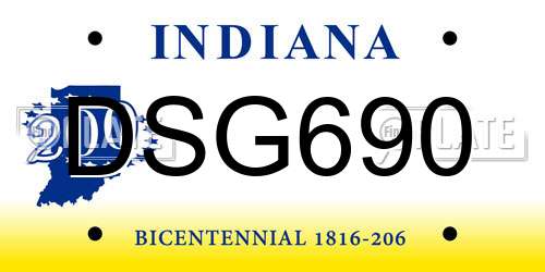DSG690 Indiana License Plate