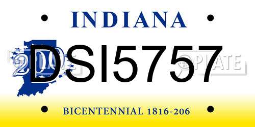 DSI5757 Indiana License Plate