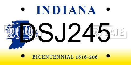 DSJ245 Indiana License Plate