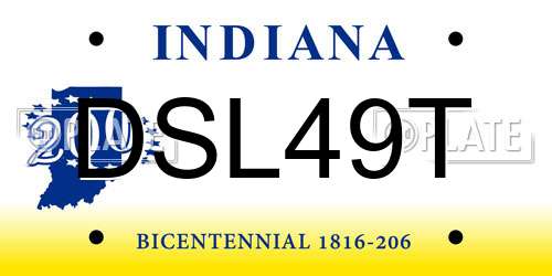 DSL49T Indiana License Plate