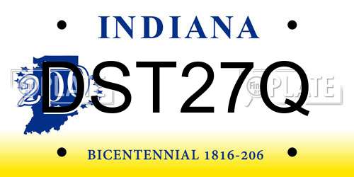 DST27Q Indiana License Plate