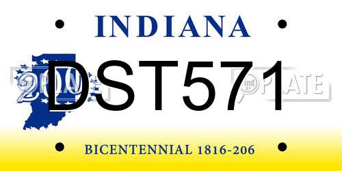 DST571 Indiana License Plate