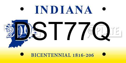 DST77Q Indiana License Plate