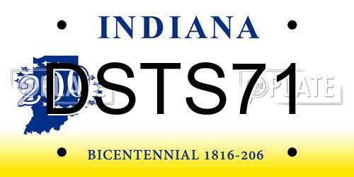 DSTS71 Indiana License Plate