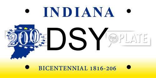 DSY Indiana License Plate