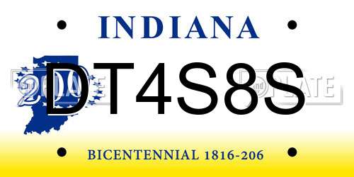 DT4S8S Indiana License Plate