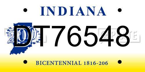 DT76548 Indiana License Plate
