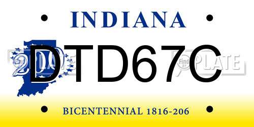 DTD67C Indiana License Plate