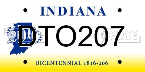 DTO207 Indiana License Plate