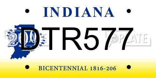 DTR577 Indiana License Plate