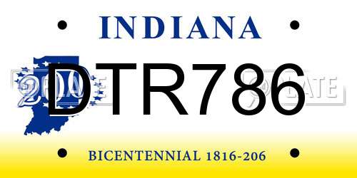 DTR786 Indiana License Plate