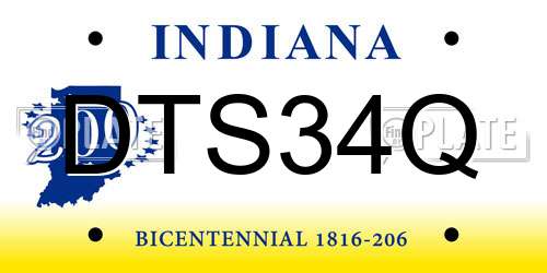 DTS34Q Indiana License Plate