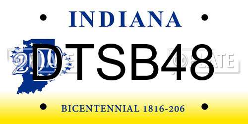 DTSB48 Indiana License Plate