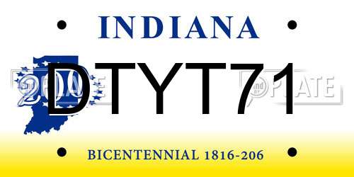 DTYT71 Indiana License Plate