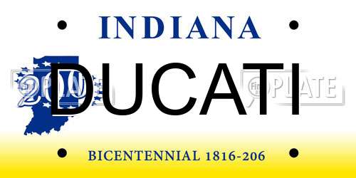 DUCATI Indiana License Plate